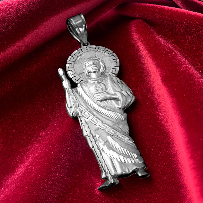 Sterling Silver Saint Jude Large DC Pendant