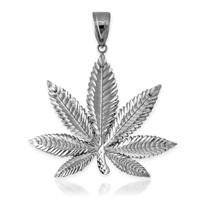 Sterling Silver Marijuana Leaf DC Pendant (2 sizes)