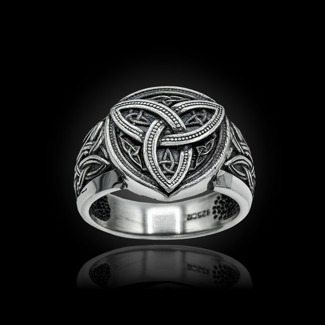 Oxidized Sterling Silver Celtic Triquetra Ring