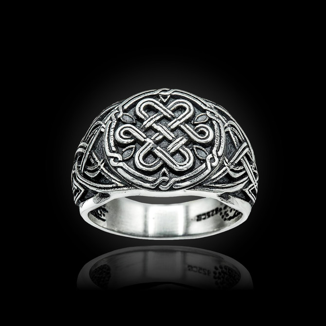 Oxidized Sterling Silver Celtic Love Knot Ring