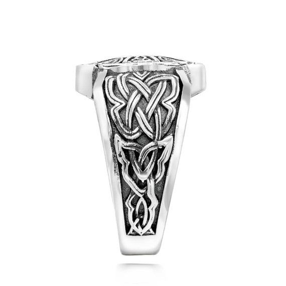 Oxidized Sterling Silver Celtic Cross Ring