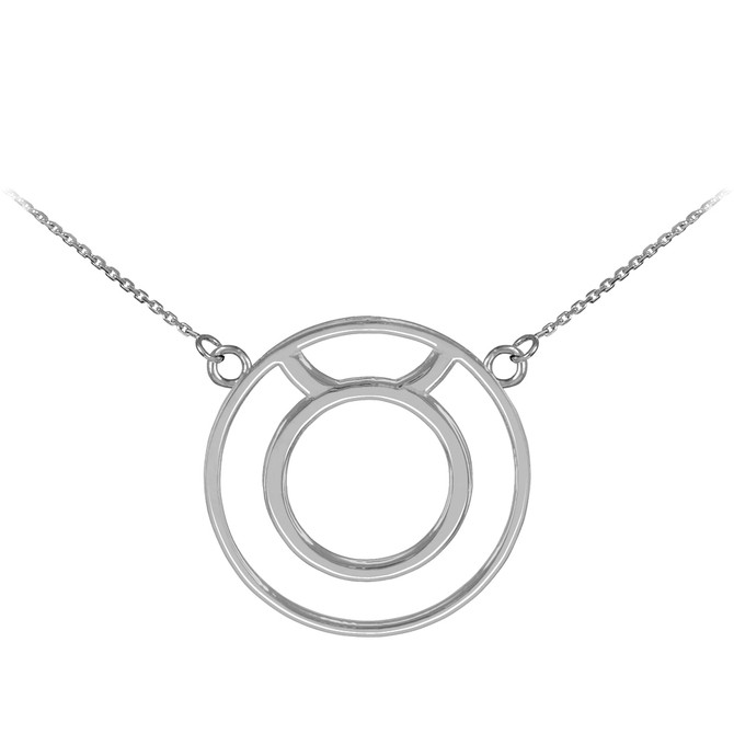 925 Sterling Silver Taurus Zodiac Sign Necklace