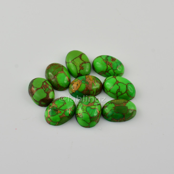 Sterling Silver Beaded Design Green Copper Turquoise Gemstone Ring