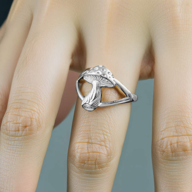 Sterling Mushroom Ring for Women