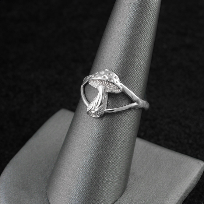 Sterling Mushroom Ring for Women