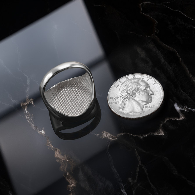 Sterling Silver U.S. Army Men's Signet Military Statement Ring