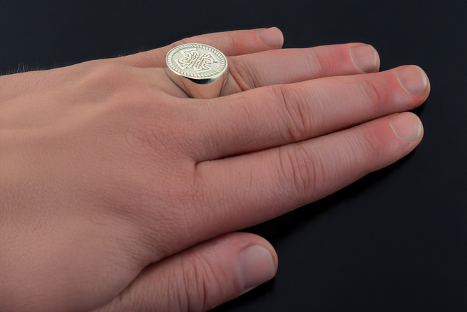 Sterling Silver Celtic Warrior Cross Men's Signet Statement Ring