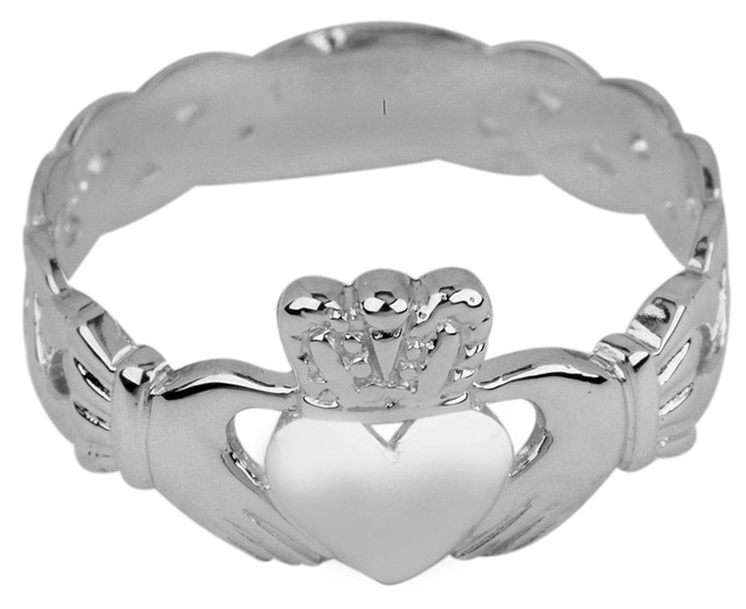Sterling Silver Irish Claddagh Ladies Ring