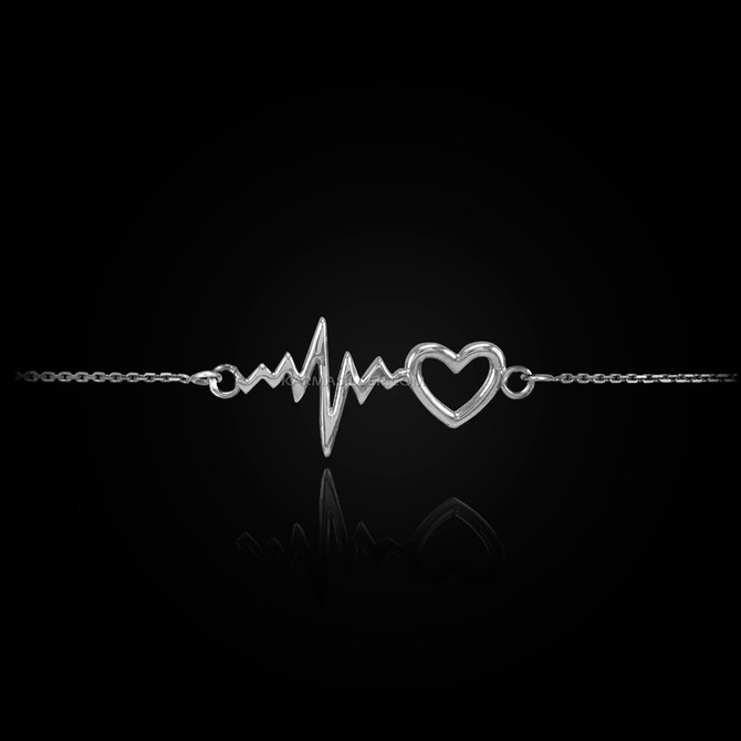 Silver Heartbeat Bracelet