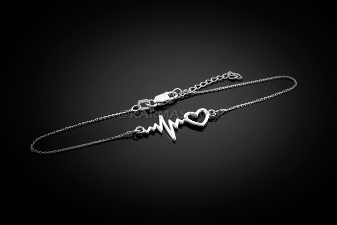 Sterling Silver Heartbeat Bracelet
