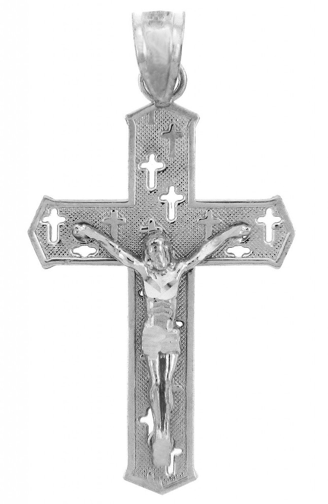 Sterling Silver Crucifix Cross Charm Necklace