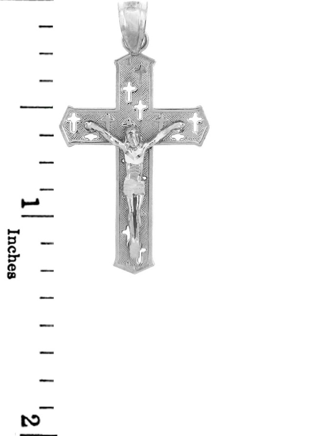 Sterling Silver Crucifix Cross Charm Necklace