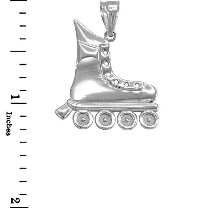 Sterling Silver Roller Skate Pendant Necklace