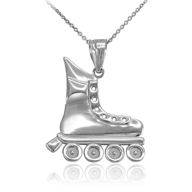 Sterling Silver Roller Skate Pendant Necklace