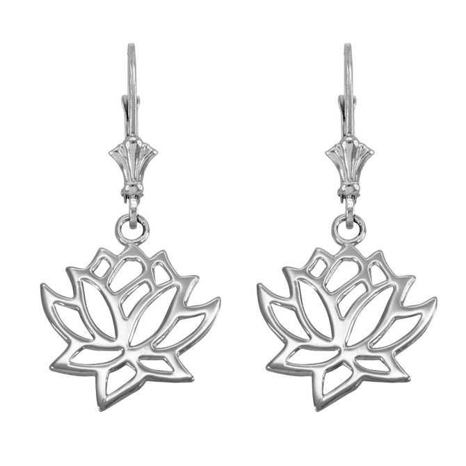 Sterling Silver Lotus Flower Yoga Earrings