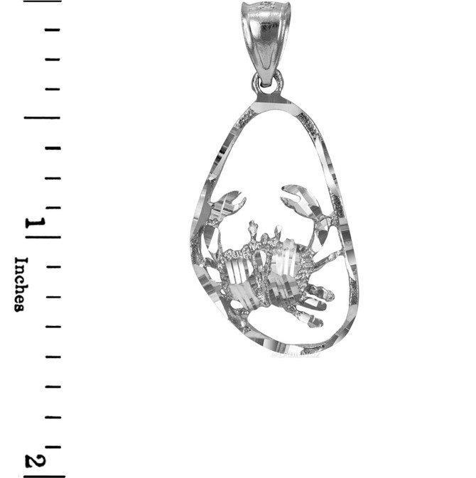 Sterling Silver Cancer Zodiac Sign DC Pendant Necklace