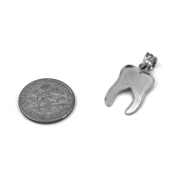 Sterling Silver Molar Tooth Dental Charm Necklace