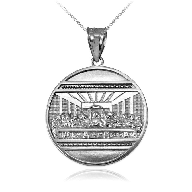 Sterling Silver Last Supper Medallion Pendant Necklace