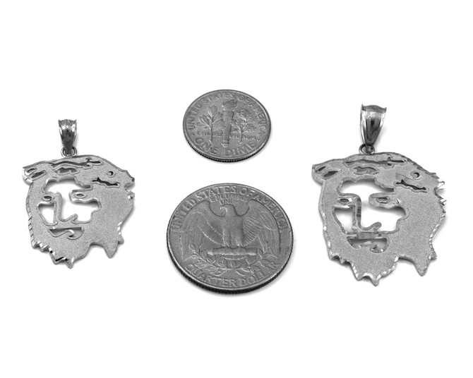 Sterling Silver Jesus Face DC Pendant (S/L)