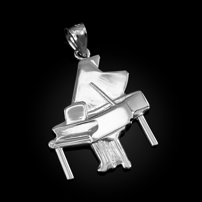 Sterling Silver Grand Piano Pendant