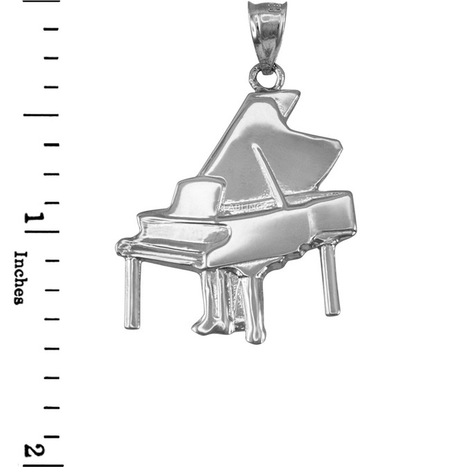 Sterling Silver Grand Piano Pendant