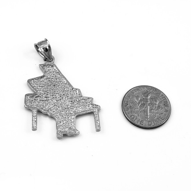 Sterling Silver Grand Piano Pendant