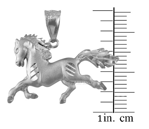 Sterling Silver Horse Satin DC Charm Necklace