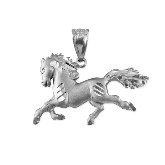 Sterling Silver Horse Satin DC Charm Necklace