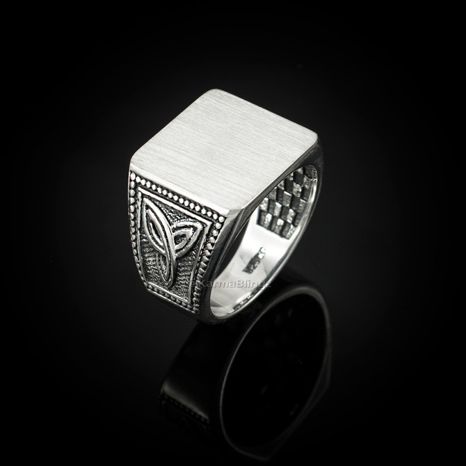 Silver Celtic Men's Signet Ring