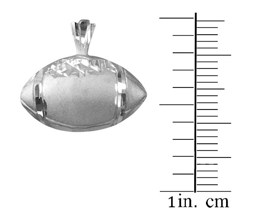 Sterling Silver American Football Satin DC Pendant Necklace