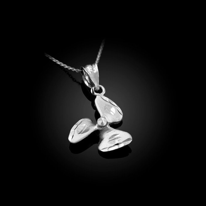 Sterling Silver Satin DC Boat Rotor Propeller Charm Necklace