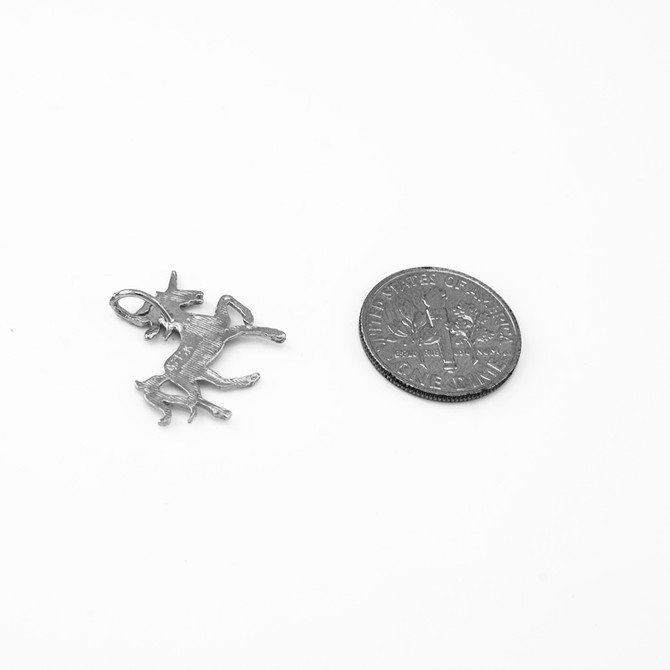 Sterling Silver Unicorn DC Charm Necklace