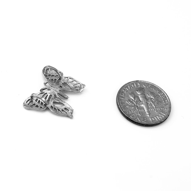Sterling Silver Butterfly Filigree DC Charm Necklace