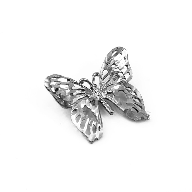Sterling Silver Butterfly Filigree DC Charm Necklace