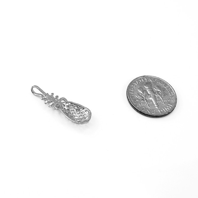 Sterling Silver Pineapple Filigree DC Charm Necklace