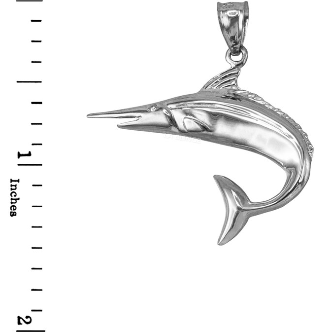 Polished Sterling Silver Swordfish Pendant