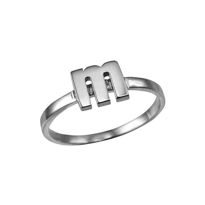 Sterling Silver Personalized Initial Alphabet Letter Stackable Ring
