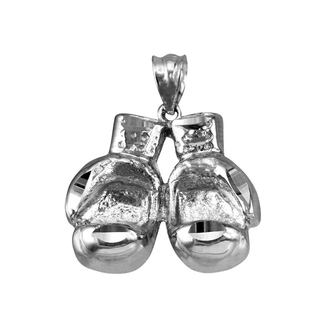 Sterling Silver Boxing Gloves DC Pendant Necklace