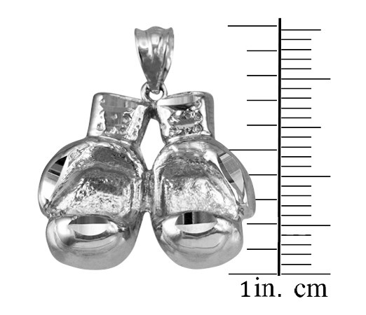 Sterling Silver Boxing Gloves DC Pendant Necklace