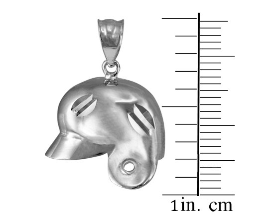 Sterling Silver Baseball Helmet DC Charm Necklace