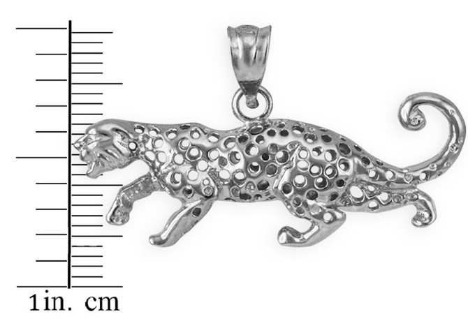 Sterling Silver Cheetah Cat Pendant Necklace