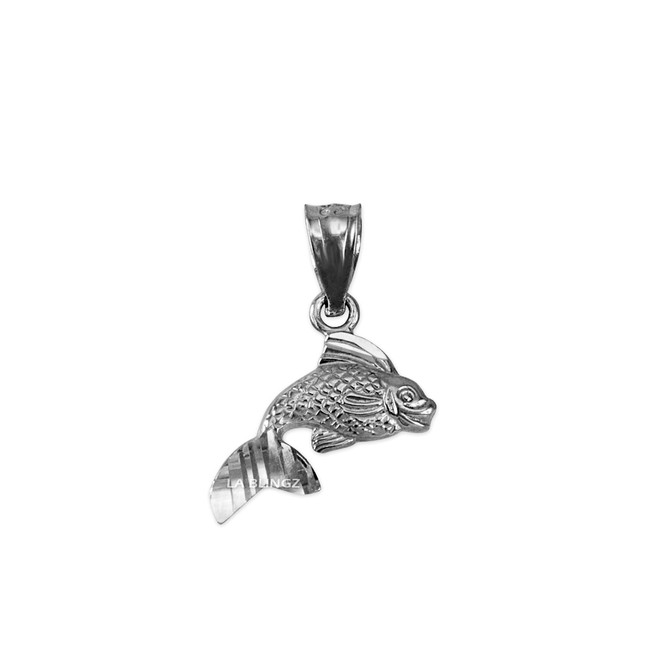 Sterling Silver Tiny Goldfish DC Charm Necklace