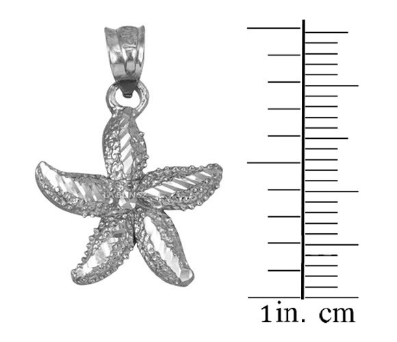 Solid Sterling Silver Starfish DC Pendant Necklace