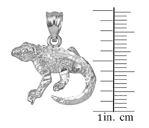 Sterling Silver Salamander Lizard DC Pendant Necklace