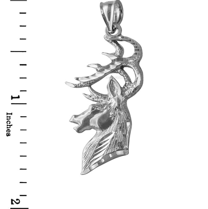 Sterling Silver Deer Buck Head DC Pendant