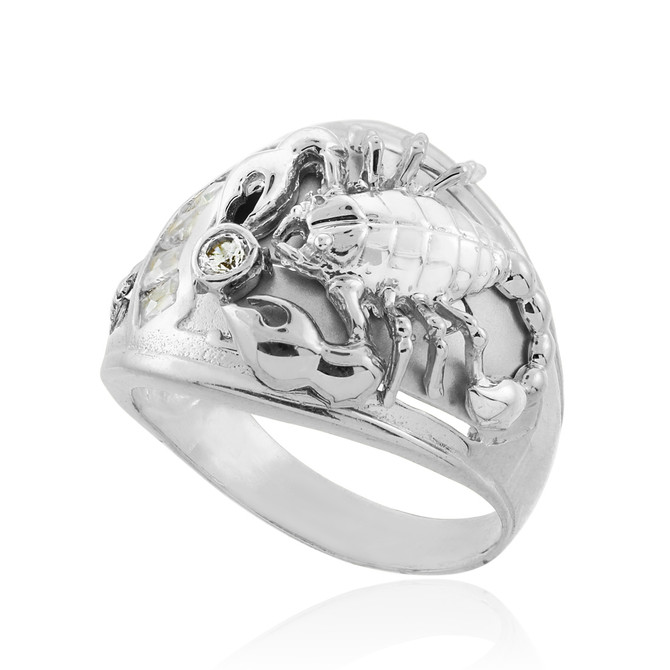 Sterling Silver Men's Scorpion CZ Ring