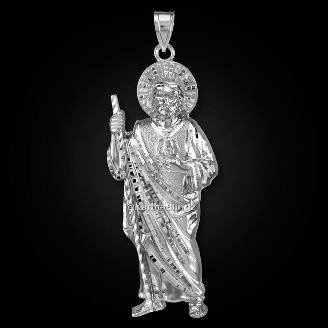 Sterling Silver Saint Jude Extra Large Pendant