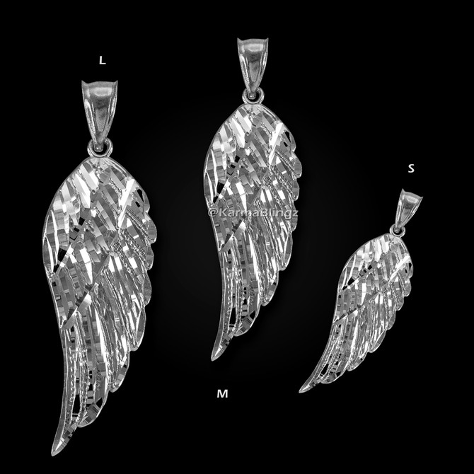 Sterling Silver Angel Wing DC Pendant (S/M/L)