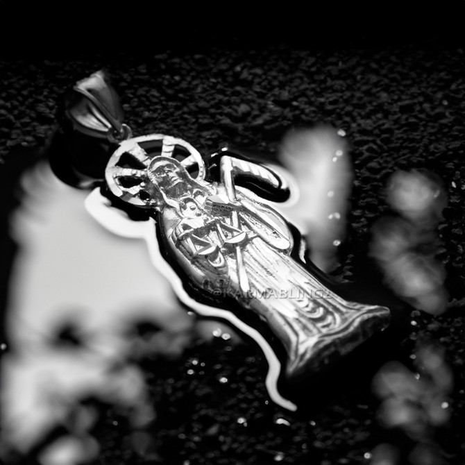 Sterling Silver Santa Muerte Midsize Pendant
