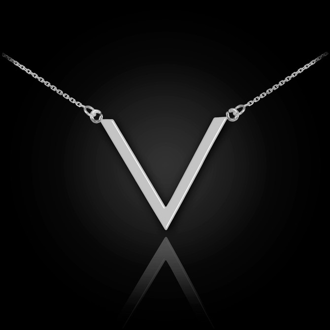 Polished Sterling Silver V Necklace